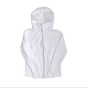Lululemon Woman's White Full Zip Scuba Hoodie Jacket Sz 8